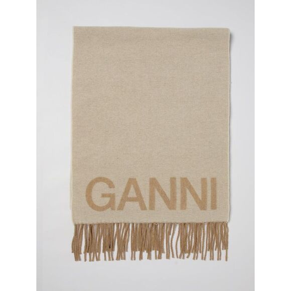 GANNI Accessories - Ganni Women Ganni Recycled Wool Scarf With Logo